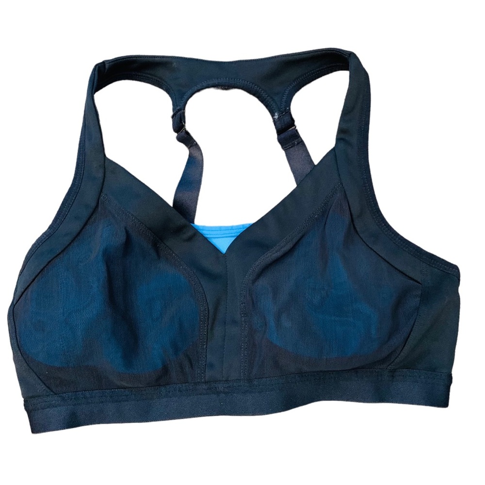 Fabletics Black Mesh Sports Bra SMALL